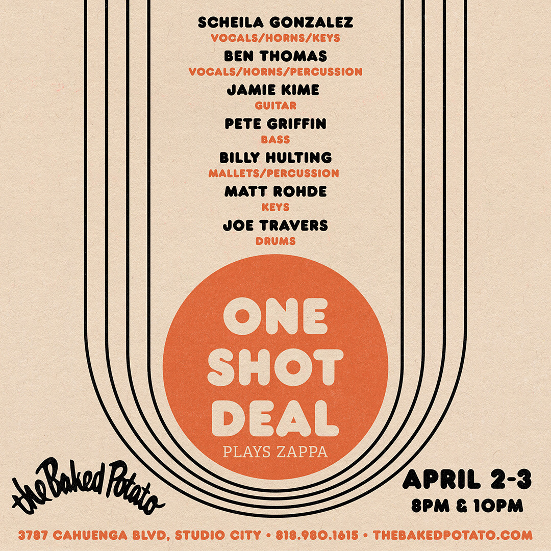 ONE SHOT DEAL Plays ZAPPA - Thursday, April 2, 2026